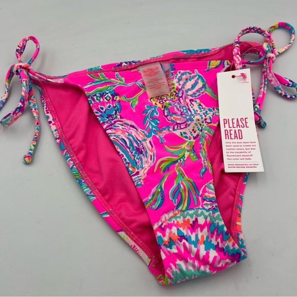 Lilly Pulitzer Bryon Bikini Bottom Pink Isle Shell Me Something Good Size 10 NEW - Picture 3 of 6